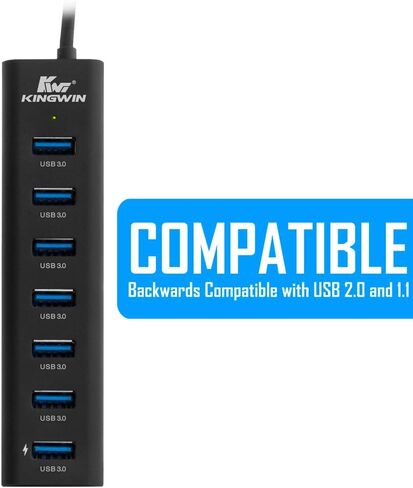 موزع بيانات Kingwin Kingwin USB 3.0 محمول 4 منافذ فائق النحافة لـ Macbook، Mac Pro Mini، iMac، Chromebook، Surface Pro، USB Flash Drive، Mobile SSD, Notebook PC, XPS، والمزيد in Kuwait