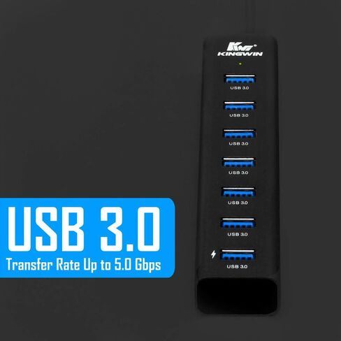 موزع بيانات Kingwin Kingwin USB 3.0 محمول 4 منافذ فائق النحافة لـ Macbook، Mac Pro Mini، iMac، Chromebook، Surface Pro، USB Flash Drive، Mobile SSD, Notebook PC, XPS، والمزيد in Kuwait