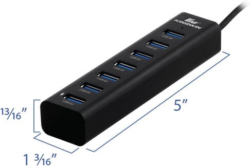موزع بيانات Kingwin Kingwin USB 3.0 محمول 4 منافذ فائق النحافة لـ Macbook، Mac Pro Mini، iMac، Chromebook، Surface Pro، USB Flash Drive، Mobile SSD, Notebook PC, XPS، والمزيد in Kuwait
