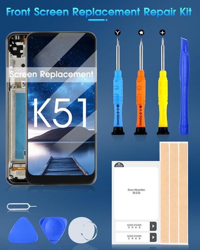 for LG K51 Screen Replacement, LCD Display with Frame Touch Digitizer for LG K51 K500 K500KM K500MM LMK500MM K500UM 6.5 inch Touch Screen Full Assembly with Repair Tools in Saudi Arabia