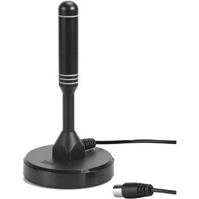 HDTV Antenna - August DTA240 - Indoor/Outdoor Portable Digital Aerial with Magnetic Base 6.5 feet Coax Cable 50 Miles Range