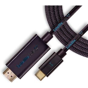 SatelliteSale Digital USB Type C to HDMI Universal Cable Adapter 4K/30Hz Nylon Wire Universal Wire 2160p Black Cord 3 feet