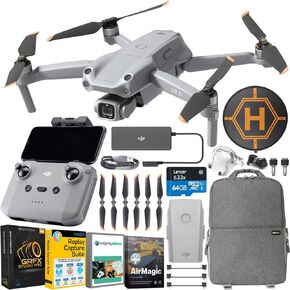 طائرة كوادكوبتر بدون طيار DJI Air 2S مع فيديو بدقة 4K و5.4K، ومستشعر CMOS مقاس 1 بوصة، وكاميرا ذات محورين ثلاثي المحاور، وحقيبة ظهر Deco Gear، ووسادة هبوط، وبرامج وملحقات رمادية in Kuwait
