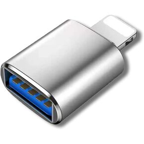 محول لايتنينج الى USB3 من روسيكلو معتمد من ام اف اي، محول مزامنة بيانات USB او تي جي متوافق مع ايفون 12/11/X/8/7/6/ايباد، كاميرا، قارئ بطاقات، ذاكرة فلاش USB، كيبورد ميدي، ماوس iOS 9.2-14+، فضي in Kuwait