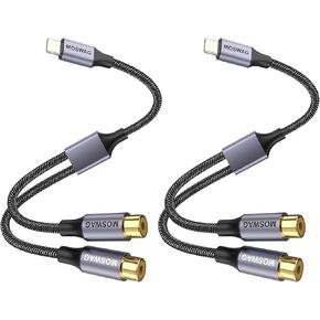 MOSWAG USB C Male to Dual Female RCA Stereo Audio Y Splitter Adapter Cable Allows Up to Hi-Fi Sound Quality,Wide,Natural Sound Stage and Uncolored Sound