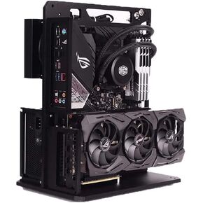 EDIY PC Case اختبار مقاعد البدلاء هيكل الكمبيوتر الألومنيوم في الهواء الطلق متوافق ATX MATX ITX اللوحة الأم تبريد الكمبيوتر هيكل شخصي عمودي أسود in Kuwait