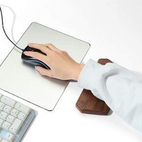 Wooden Keyboard Wrist Rest,Keyboard Wooden Palm Rest，Keyboard Wrist Rest Pad, Walnut Wrist Rest, Solid Wood Mouse Pad Wrist Guard, Wrist Rest Pad, Wrist Pad for Keyboard, (Black Walnut, 6.9in)