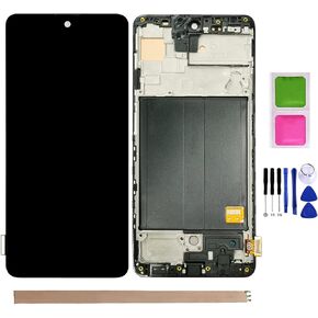 Galaxy A51 Screen Replacement A51 LCD Display A515U Touch Digitizer Assembly for Samsung Galaxy A51 2019 SM-A515U SM-A515F A515W A515X Screen with Repair Part Tools (A515 LCD with Frame)