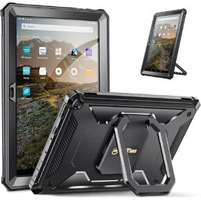 Fintie Case for Amazon Fire HD 10 & Fire HD 10 Plus (11th Generation, 2021 Release) - [Tuatara Rotating] Multi-Functional Grip Carry Stand Cover w/Built-in Screen Protector, Sage Green