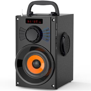 مكبرات صوت بلوتوث محمولة من KAIMRED - مكبرات صوت بلوتوث لاسلكية مع مضخم صوت، وراديو FM، ومكبرات صوت للحفلات الكبيرة بصوت عالٍ مع صوت جهير، ونظام ستيريو TWS للمنزل الخارجي، ودعم محرك أقراص USB TF Aux-in in Kuwait