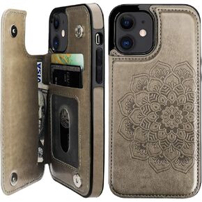 Vaburs for iPhone 12/12 Pro Wallet Case Mandala Pattern, Green in Saudi Arabia