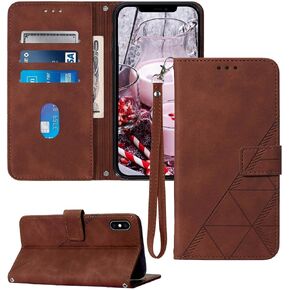 Moment Dextrad متوافق مع حافظة iPhone X Case / iPhone Xs Wallet Case، لحافظة iPhone 10، [مسند] [حزام المعصم] [فتحات حامل البطاقة] غطاء حماية داخلي من جلد البولي يوريثان (أزرق) in Kuwait