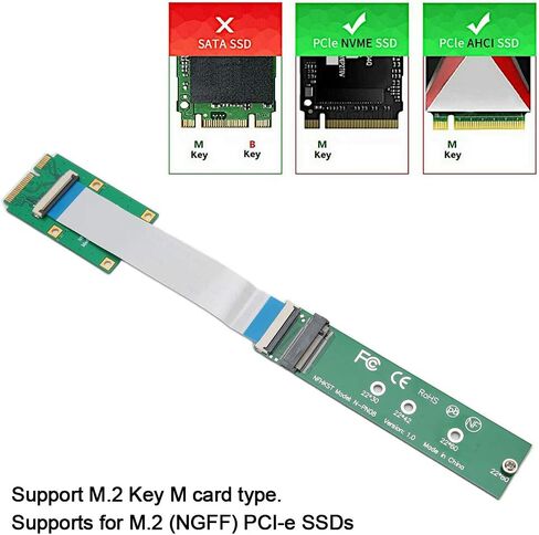 Dilwe Adapter Card Mini PCIE to NVMe M.2 NGFF SSD Converter for 2230/2242/2260/2280 Support SSD Module Based on M.2 Slot 3 PCIe/M.2 Key M Card in Saudi Arabia