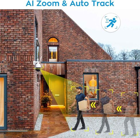 xmartO [تتبع تلقائي وتكبير 240x] كاميرا أمان لاسلكية Unicorn PRO 2K HD في الهواء الطلق، عموم/إمالة/تكبير (تكبير تلقائي، صوت محسن ثنائي الاتجاه، أضواء كاشفة ذكية 720 لومن ورؤية ليلية بالأشعة تحت الحمراء بطول 260 قدم، 2.4 جيجا واي فاي in Kuwait