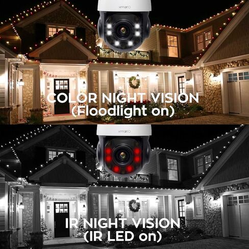 xmartO [تتبع تلقائي وتكبير 240x] كاميرا أمان لاسلكية Unicorn PRO 2K HD في الهواء الطلق، عموم/إمالة/تكبير (تكبير تلقائي، صوت محسن ثنائي الاتجاه، أضواء كاشفة ذكية 720 لومن ورؤية ليلية بالأشعة تحت الحمراء بطول 260 قدم، 2.4 جيجا واي فاي in Kuwait