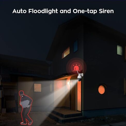 xmartO [تتبع تلقائي وتكبير 240x] كاميرا أمان لاسلكية Unicorn PRO 2K HD في الهواء الطلق، عموم/إمالة/تكبير (تكبير تلقائي، صوت محسن ثنائي الاتجاه، أضواء كاشفة ذكية 720 لومن ورؤية ليلية بالأشعة تحت الحمراء بطول 260 قدم، 2.4 جيجا واي فاي in Kuwait