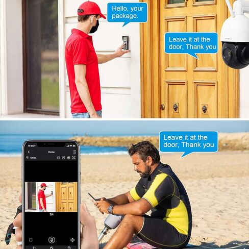 xmartO [تتبع تلقائي وتكبير 240x] كاميرا أمان لاسلكية Unicorn PRO 2K HD في الهواء الطلق، عموم/إمالة/تكبير (تكبير تلقائي، صوت محسن ثنائي الاتجاه، أضواء كاشفة ذكية 720 لومن ورؤية ليلية بالأشعة تحت الحمراء بطول 260 قدم، 2.4 جيجا واي فاي in Kuwait