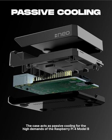 حافظة ارجون نيو مع قبعة مروحة تبريد لجهاز راسبيري بي اي 4 | تدعم الكاميرا وشاشة LCD | يمكن الوصول إلى دبابيس جي بي اي او وبي او in Kuwait