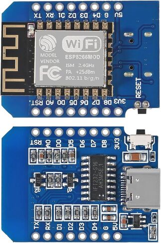 5 قطع ESP8266 ESP-12 ESP-12F NodeMcu D1 وحدة WeMos Lua 4M بايت WLAN WiFi قاعدة لوحة تطوير الإنترنت على ESP8266 ESP-12F، متوافقة مع WeMos Mini in Kuwait