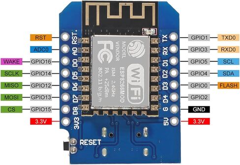 5 قطع ESP8266 ESP-12 ESP-12F NodeMcu D1 وحدة WeMos Lua 4M بايت WLAN WiFi قاعدة لوحة تطوير الإنترنت على ESP8266 ESP-12F، متوافقة مع WeMos Mini in Kuwait
