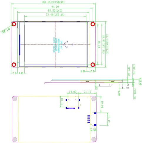 شاشة DIYmalls Nextion المحسنة 2.4 بوصة HMI شاشة تعمل باللمس مقاومة 5 فولت TFT LCD 320x240 للوحة Arduino ESP32 (NX3224K024) in Kuwait