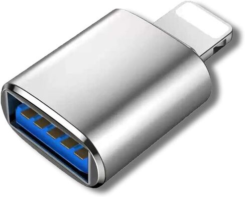محول لايتنينج الى USB3 من روسيكلو معتمد من ام اف اي، محول مزامنة بيانات USB او تي جي متوافق مع ايفون 12/11/X/8/7/6/ايباد، كاميرا، قارئ بطاقات، ذاكرة فلاش USB، كيبورد ميدي، ماوس iOS 9.2-14+، فضي in Kuwait
