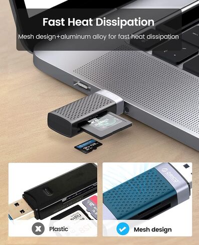 قارئ بطاقة SD، قارئ بطاقة ذاكرة USB 2 في 1 من ORICO لبطاقات SDXC، وSDHC، وSD، وMicro SD، وبطاقة Micro SDHC، وبطاقات Micro SDXC in Kuwait