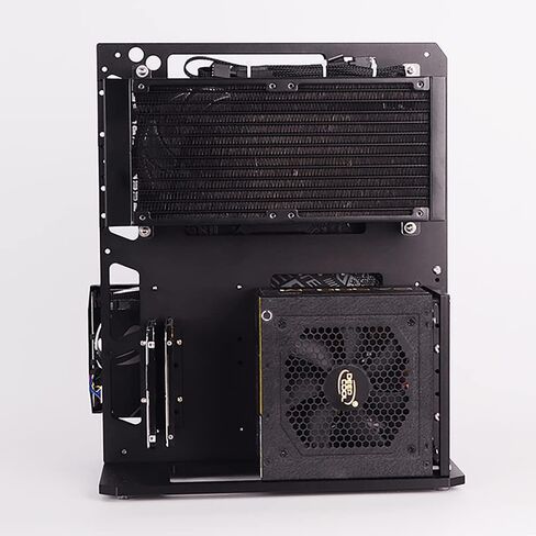 EDIY PC Case اختبار مقاعد البدلاء هيكل الكمبيوتر الألومنيوم في الهواء الطلق متوافق ATX MATX ITX اللوحة الأم تبريد الكمبيوتر هيكل شخصي عمودي أسود in Kuwait