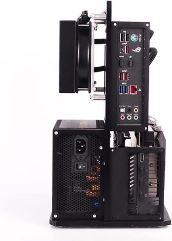 EDIY PC Case اختبار مقاعد البدلاء هيكل الكمبيوتر الألومنيوم في الهواء الطلق متوافق ATX MATX ITX اللوحة الأم تبريد الكمبيوتر هيكل شخصي عمودي أسود in Kuwait