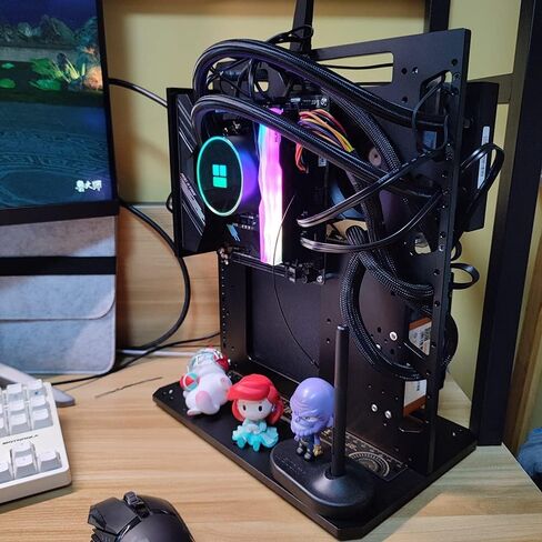 EDIY PC Case اختبار مقاعد البدلاء هيكل الكمبيوتر الألومنيوم في الهواء الطلق متوافق ATX MATX ITX اللوحة الأم تبريد الكمبيوتر هيكل شخصي عمودي أسود in Kuwait