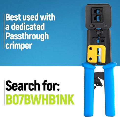 GTZ RJ45 Cat6/6a Pass Through Connectors for a Thick 23 AWG Large Diameter UTP Cable & Strain Relief Boots Pack of 100/100 - Collar Insert Guides Included in Kuwait