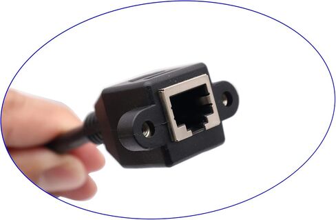 zdyCGTime Cat6e RJ45 Down Angle Male to Female Shielded Ethernet Network Screw Panel Mount Extension Cable 90 Degree Angle RJ45 Network Cable,1ft(Down) in Saudi Arabia