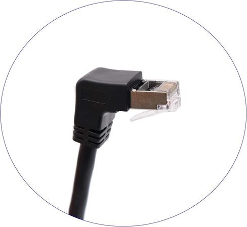 zdyCGTime Cat6e RJ45 Down Angle Male to Female Shielded Ethernet Network Screw Panel Mount Extension Cable 90 Degree Angle RJ45 Network Cable,1ft(Down) in Saudi Arabia