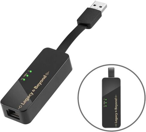 SIIG Foldable USB 3.0 to Ethernet Adapter, 10/100/1000 Mbps Gigabit Ethernet LAN RJ45, Supports Windows 10/8/7, Mac OS X 10.16 to 10.6 - Black (LB-US0714-S1) in Saudi Arabia