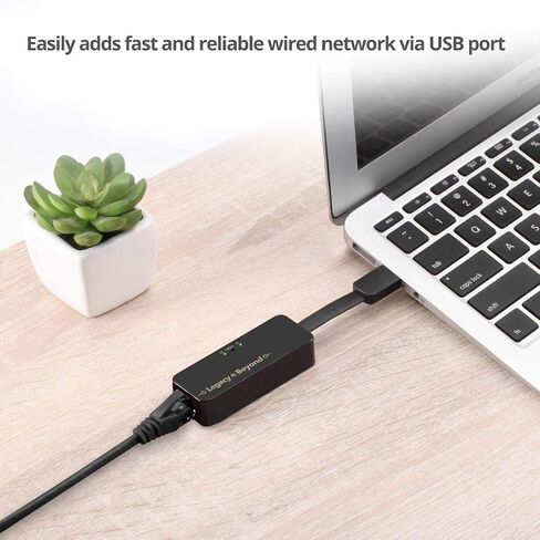 SIIG Foldable USB 3.0 to Ethernet Adapter, 10/100/1000 Mbps Gigabit Ethernet LAN RJ45, Supports Windows 10/8/7, Mac OS X 10.16 to 10.6 - Black (LB-US0714-S1) in Saudi Arabia
