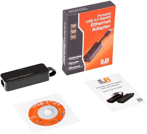 SIIG Foldable USB 3.0 to Ethernet Adapter, 10/100/1000 Mbps Gigabit Ethernet LAN RJ45, Supports Windows 10/8/7, Mac OS X 10.16 to 10.6 - Black (LB-US0714-S1) in Saudi Arabia