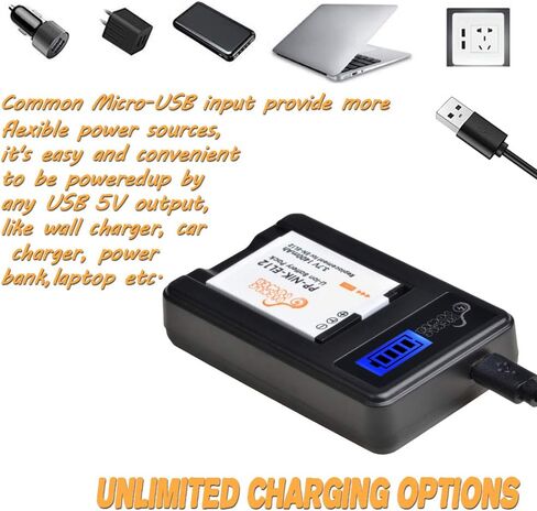 Pickle Power EN-EL12 Battery, 2 Pack EL12 Batteries and Slim LCD USB Charger Compatible with Nikon Coolpix AW110, AW100, S8200, S9700, S9400, S9500, S8200, S6300, S6200, S6100 Camera(1400mAh, 3.7V) in Saudi Arabia