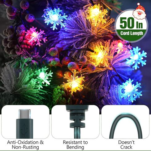 Christmas Light USB Type C Cable, 12 LED 50"Glowing Cord,1Pc Crystal Ball in Kuwait