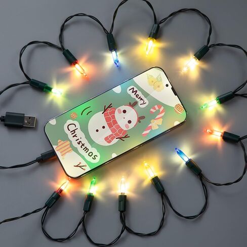 Christmas Light USB Type C Cable, 12 LED 50"Glowing Cord,1Pc Crystal Ball in Kuwait
