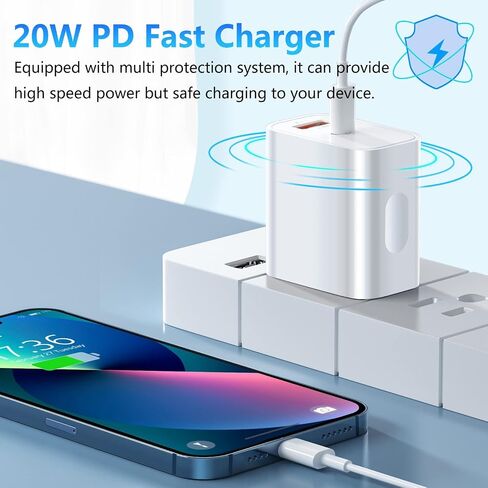 20W USB C Fast Charger+Quick Fast Charger 3.0 Wall Charger, Bangfun 5 Pack Dual Port PD Fast Charging Block Power Adapter Compatible iPhone 17/16/15/14/13/12/11 Pro Max/XS/SE/Plus, Samsung S20 (Black) in Kuwait