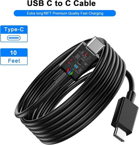 شاحن سامسونج فائق السرعة، شاحن حائط USB C بقوة 25 وات شحن فائق السرعة لهاتف Samsung Galaxy S23/S23+/S22/S22+/S22/S21 Ultra/S20 Ultra/Note 20/A14/Z Fold 5/Z Flip 5 مع كابل شاحن 10FT من النوع C (2 حزمة) in Kuwait