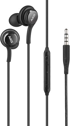 SAMSUNG AKG Wired Earbuds Original 3.5mm in-Ear Earbud Headphones with Remote & Microphone for Music, Phone Calls, Work - Noise Isolating Deep Bass, Includes Velvet Carrying Pouch - Black in Saudi Arabia