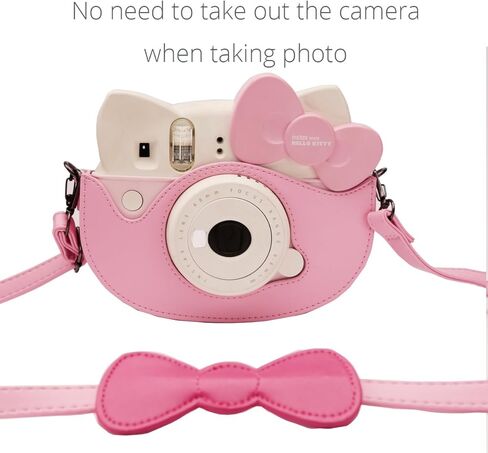 حقيبة كاميرا HelloHelio Mini Hello Kitty الفورية لكاميرات Fujifilm Instax، [مناسب تمامًا] حقيبة Pink Kitty Bowknot لكاميرا INS Mini KIT CHEKI (2014-2019) - وردي in Kuwait