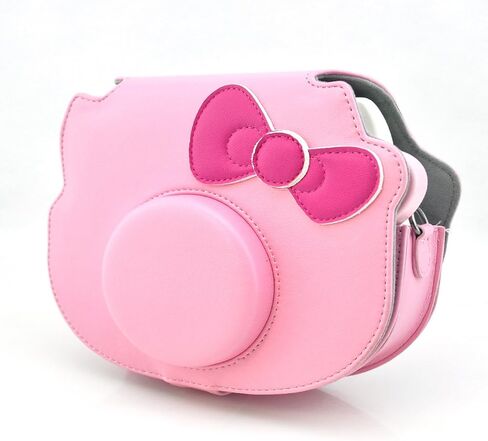حقيبة كاميرا HelloHelio Mini Hello Kitty الفورية لكاميرات Fujifilm Instax، [مناسب تمامًا] حقيبة Pink Kitty Bowknot لكاميرا INS Mini KIT CHEKI (2014-2019) - وردي in Kuwait