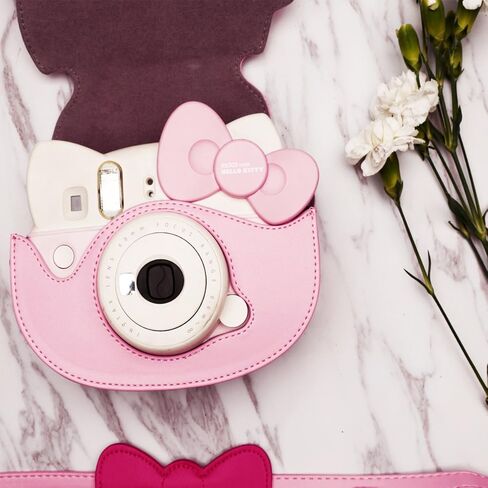 حقيبة كاميرا HelloHelio Mini Hello Kitty الفورية لكاميرات Fujifilm Instax، [مناسب تمامًا] حقيبة Pink Kitty Bowknot لكاميرا INS Mini KIT CHEKI (2014-2019) - وردي in Kuwait