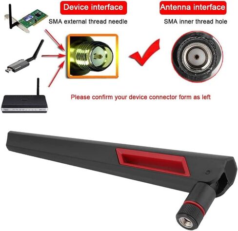 WiFi Antenna Dual Band 2.4GHz 5.8GHz 8 DBI RP-SMA Router for PCI-E WiFi Network Card USB Wireless Adapter Security IP Camera and ASUS RT-AC68u 4 Pack in Kuwait