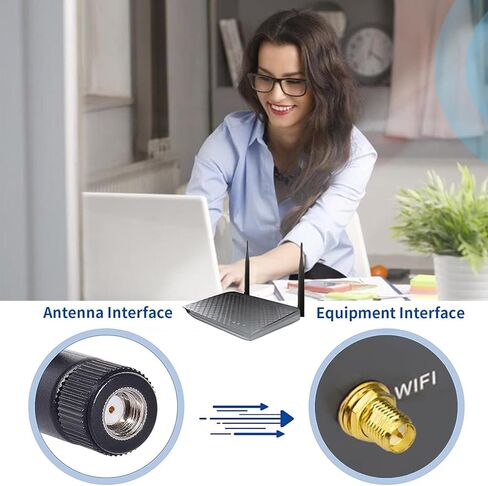 HUACAM HCM16 2 × 2.4 جيجا هرتز 6dBi هوائي داخلي متعدد الاتجاهات 802.11 بوصة/b / g RP-SMA وصلة أنثى + 2 × 12 سم UFL Mini PCI إلى RP-SMA Pigtail Antenna Wifi in Kuwait