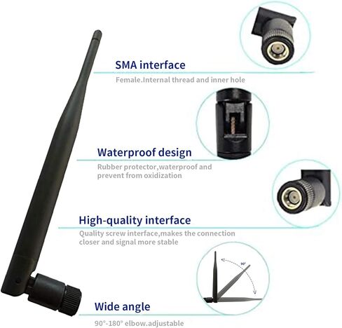 HUACAM HCM16 2 × 2.4 جيجا هرتز 6dBi هوائي داخلي متعدد الاتجاهات 802.11 بوصة/b / g RP-SMA وصلة أنثى + 2 × 12 سم UFL Mini PCI إلى RP-SMA Pigtail Antenna Wifi in Kuwait