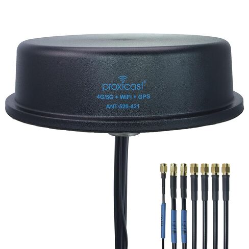 Proxicast 7-in-1 Pro-Grade MIMO 4G/5G + WiFi + GPS هوائي مرن مثبت على المسمار متوافق مع Cisco وCradlepoint وDigi وPeplink وأجهزة المودم/أجهزة التوجيه الأخرى (تم تجديد ANT-520-421) in Saudi Arabia