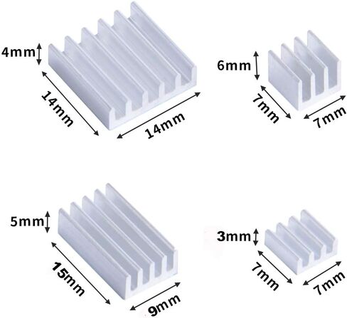 GeeekPi Raspberry Pi 4 Heatsink, 20PCS Raspberry Pi Aluminum Heatsinks with Thermal Conductive Adhesive Tape for Raspberry Pi 4 Model B (Raspberry Pi Board is Not Included) in Kuwait